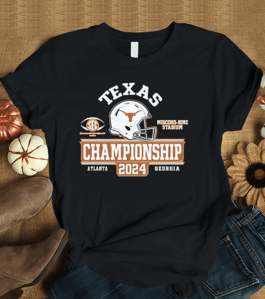 Texas Longhorns SEC Championship 2024 Helmet Mercedes-Benz Stadium Atlanta Georgia T-Shirt