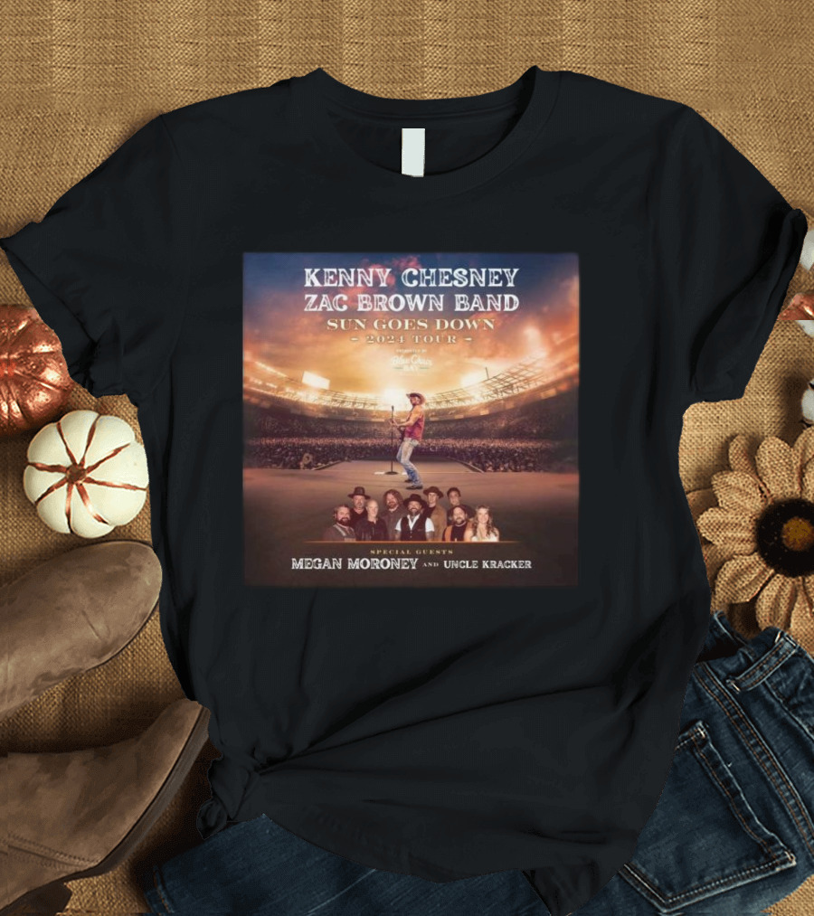 Kenny Chesney Zac Brown Band Sun Goes Down 2024 Tour Special Guests Megan Moroney and Uncle Kracker T-Shirt