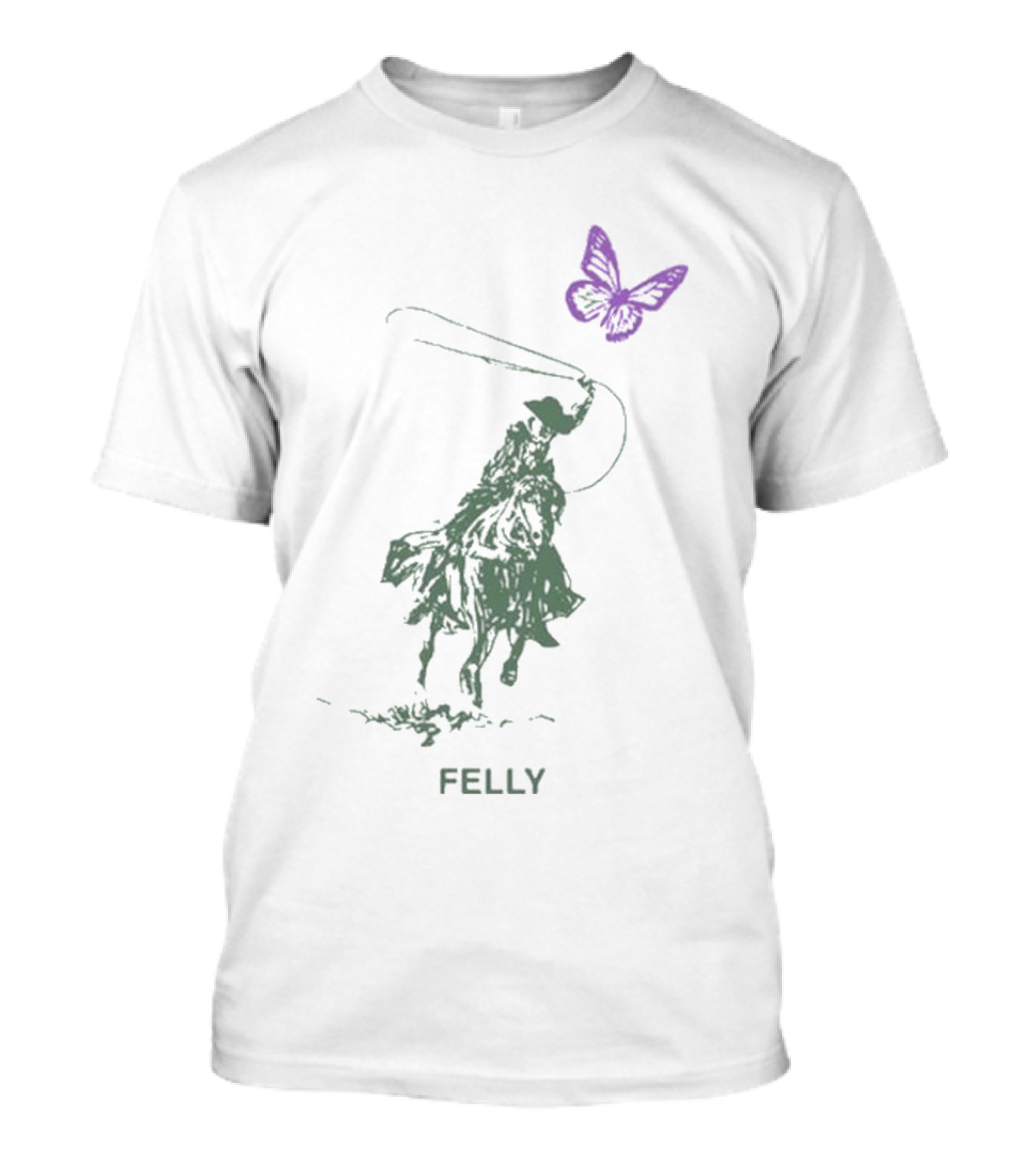 Felly Cowboy Lasso Purple Butterfly Blues Music T-Shirt