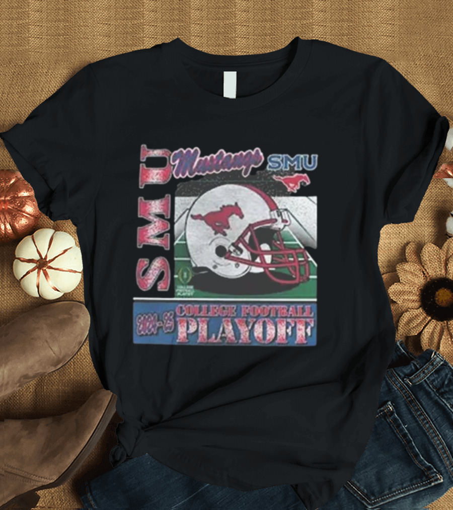 SMU Mustangs College Football Playoff Helmet 2024-25 NCAA T-Shirt