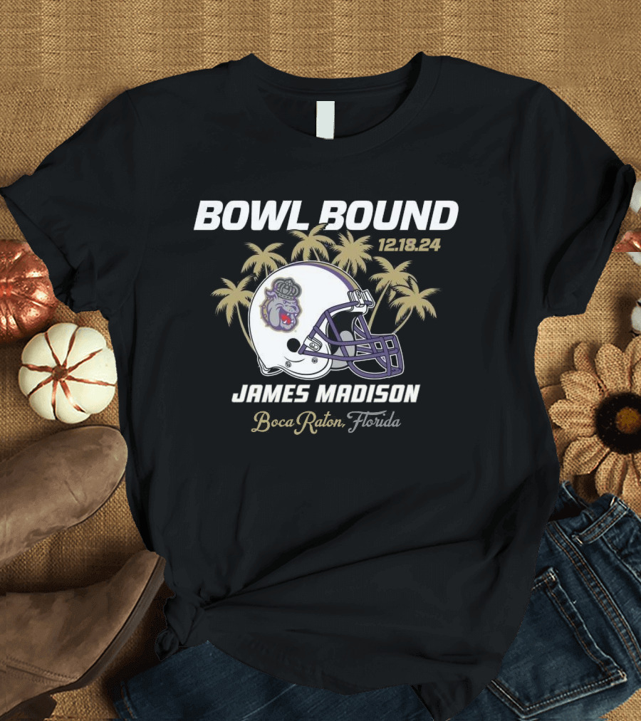 James Madison Bowl Bound Boca Raton Florida 12 18 24 Helmet T-Shirt