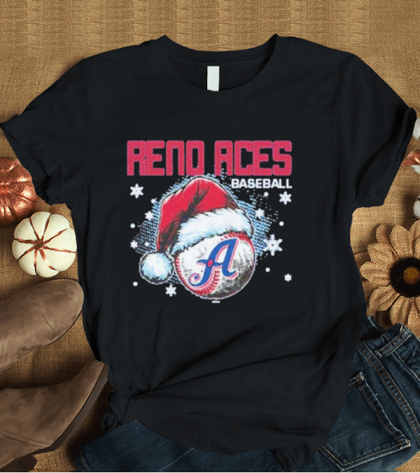 T-Shirt: Reno Aces Baseball Santa Hat Christmas Holiday Snowflakes T-Shirt Reno Aces Baseball Santa Hat Christmas Holiday Snowflakes T-Shirt