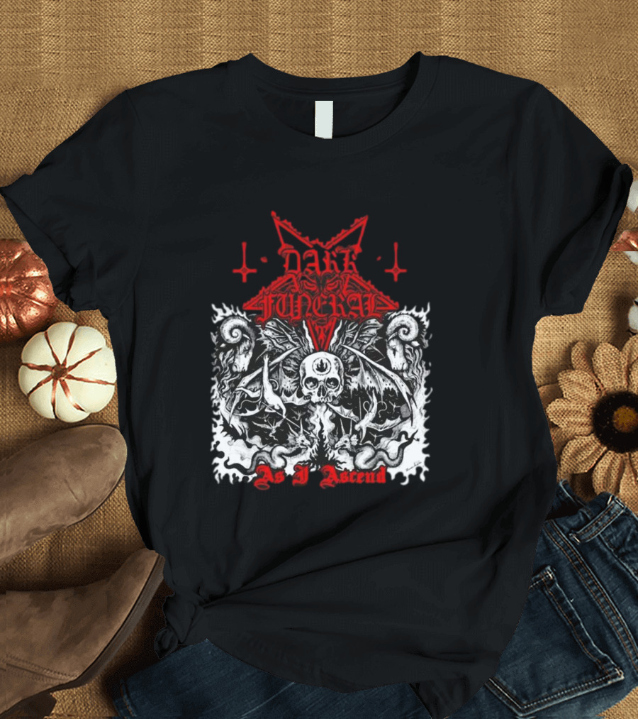 Dark Funeral As I Ascend Skull Bat Wings Gothic Symbolism T-Shirt