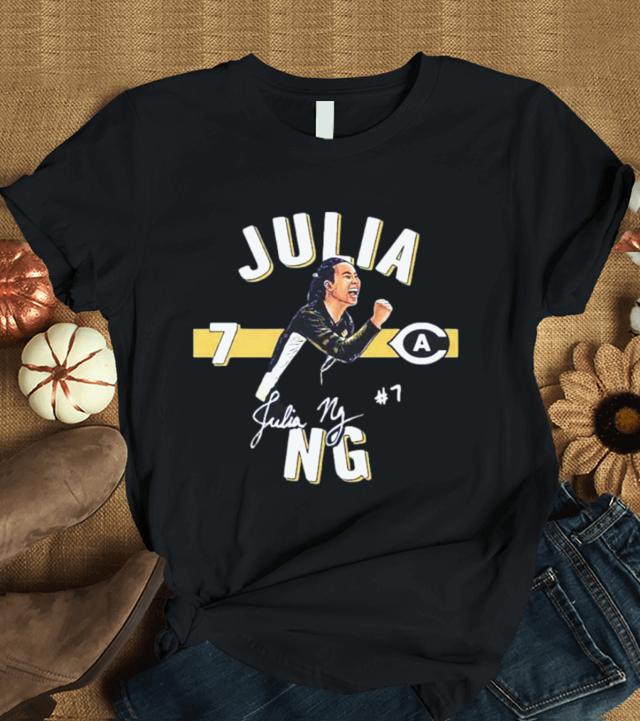 Julia Ng #7 UC Davis Aggies Signature Cartoon Player T-Shirt