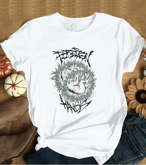 T-Shirt: Foreign Hands Heart Enveloped by Green Thorns T-Shirt Foreign Hands Heart Enveloped by Green Thorns T-Shirt
