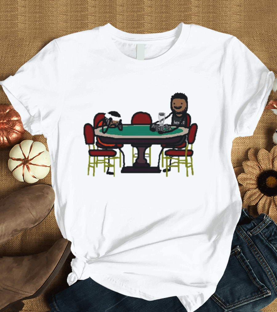 Giannis Antetokounmpo Milwaukee Bucks Poker Table Scene T-Shirt