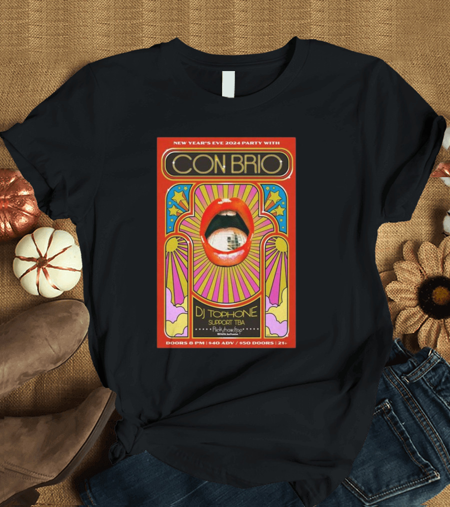 New Year's Eve 2024 Con Brio Party at Rickshaw Stop San Francisco with DJ Toph One T-Shirt