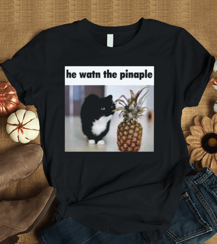 He Watn The Pinaple Cat Meme with Pineapple T-Shirt