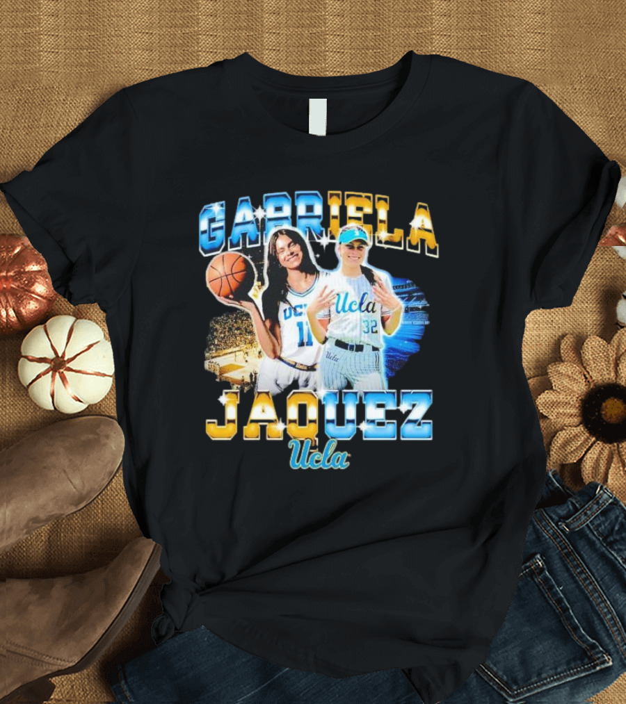 Gabriela Jaquez UCLA Bruins 10 32 Vintage Basketball Dual Image T-Shirt
