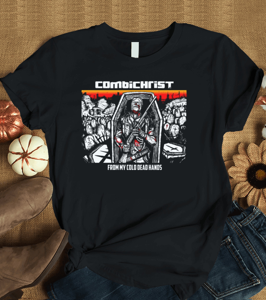 Combichrist From My Cold Dead Hands Zombie Apocalypse Graveyard Scene T-Shirt