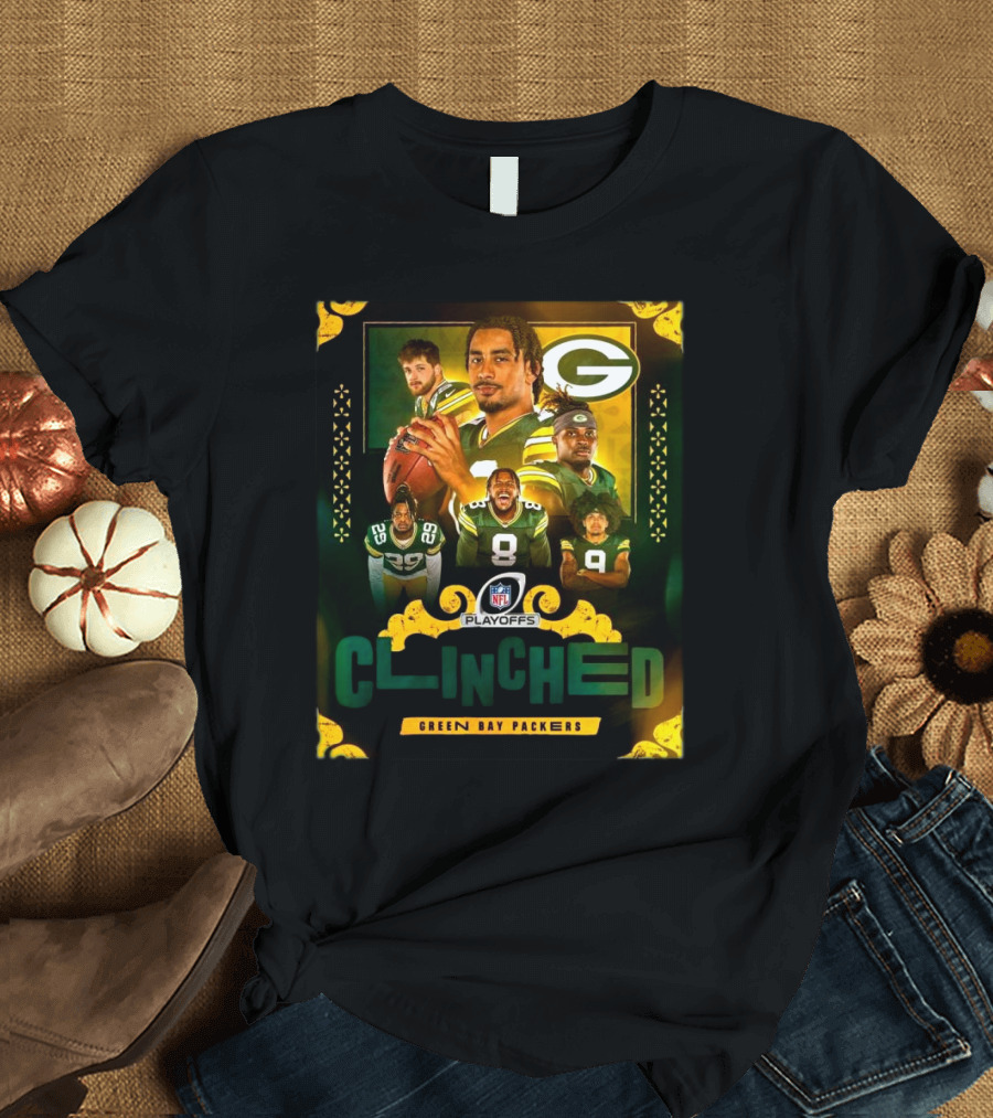 Green Bay Packers 2024 NFL Playoffs Clinched Packers Team T-Shirt