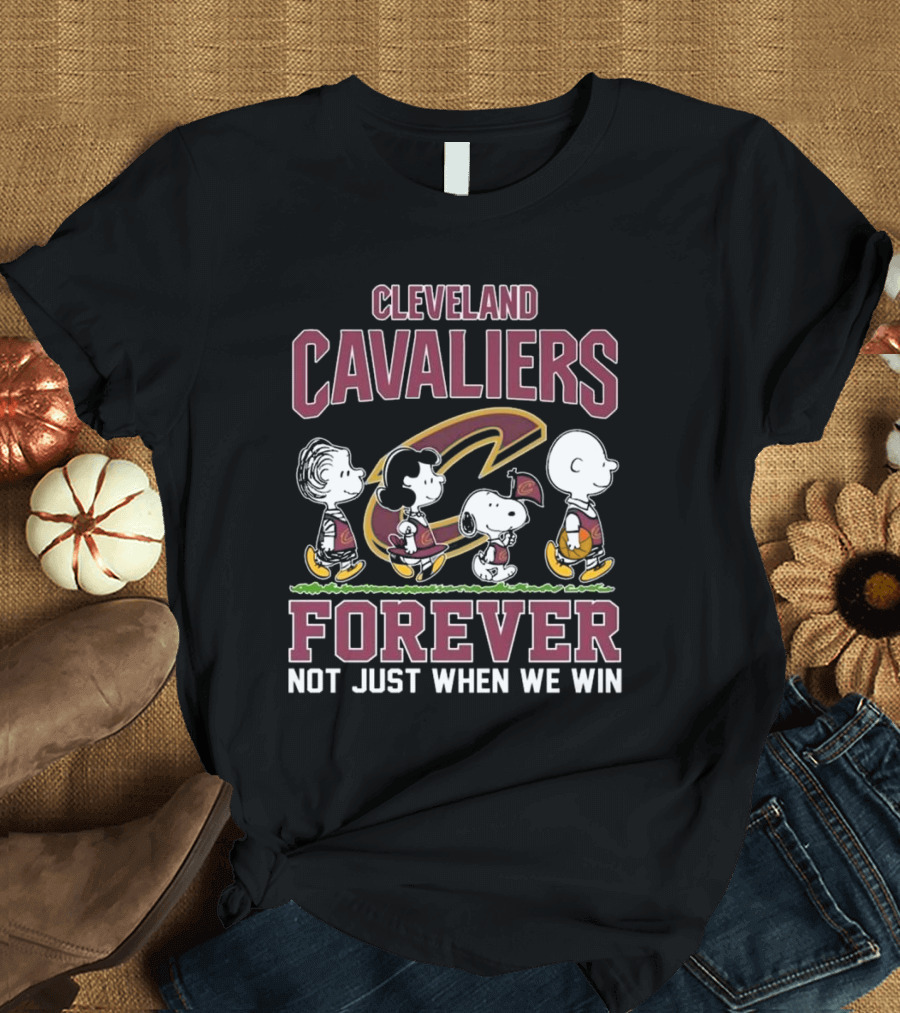 Cleveland Cavaliers Peanuts Characters Walking Forever Not Just When We Win T-Shirt