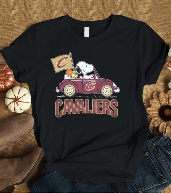 T-Shirt: Snoopy Woodstock Driving Car Cavaliers Basketball T-Shirt Snoopy Woodstock Driving Car Cavaliers Basketball T-Shirt