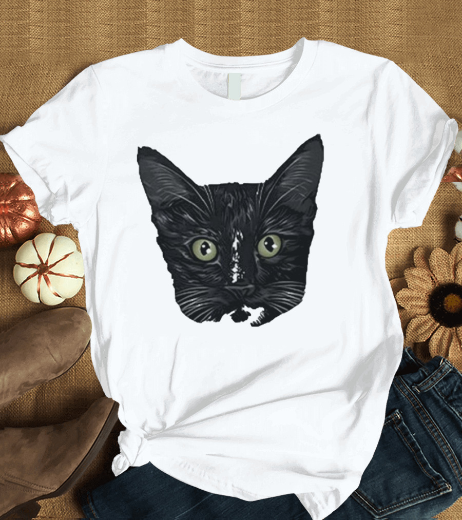 Michael Manigault Brave Green-Eyed Cat Face T-Shirt