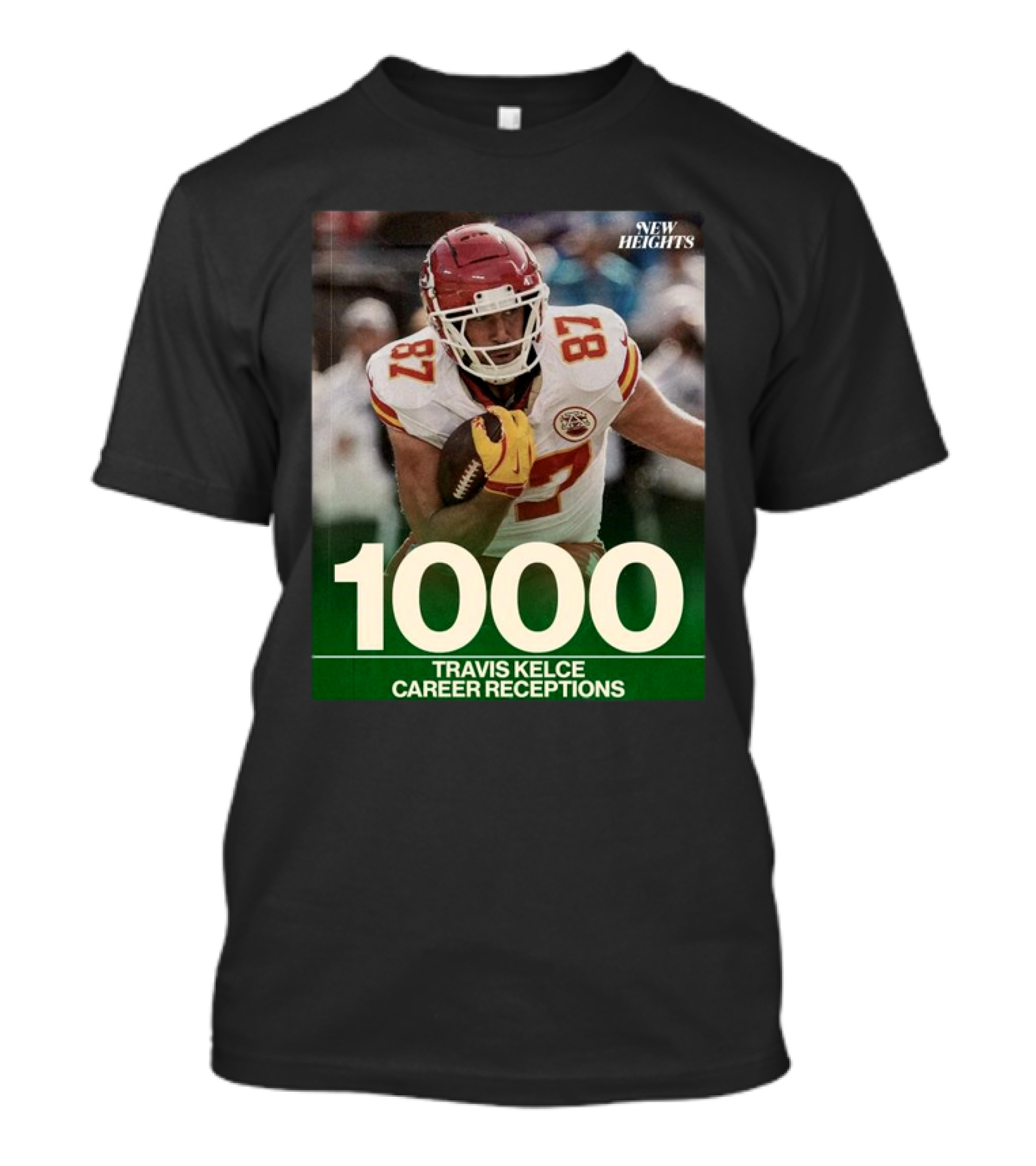 Travis Kelce 1000 Career Receptions New Heights T-Shirt