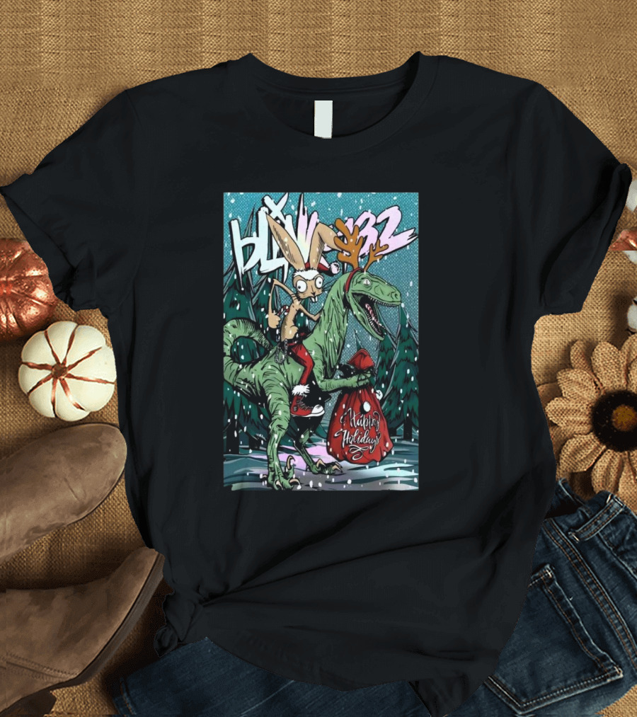 Blink-182 T-Rex Reindeer Happy Holidays Christmas T-Shirt