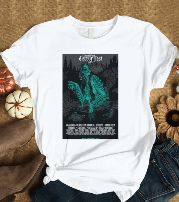 T-Shirt: Northwest Terror Fest 2025 Seattle May 8-10 Featuring Agalloch Demolition Hammer Gorguts Panopticon Wormrot Neumos Barboza T-Shirt Northwest Terror Fest 2025 Seattle May 8-10 Featuring Agalloch Demolition Hammer Gorguts Panopticon Wormrot Neumos Barboza T-Shirt