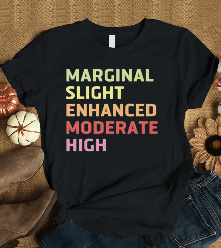 Marginal Slight Enhanced Moderate High Weather Forecast Warning Colors T-Shirt