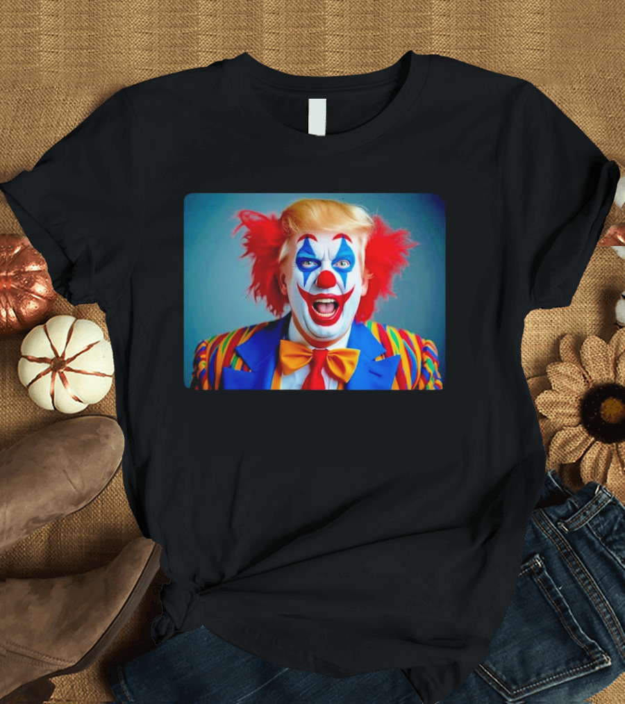 Clown Circus Donald Trump Colorful Costume Red Hair Makeup T-Shirt