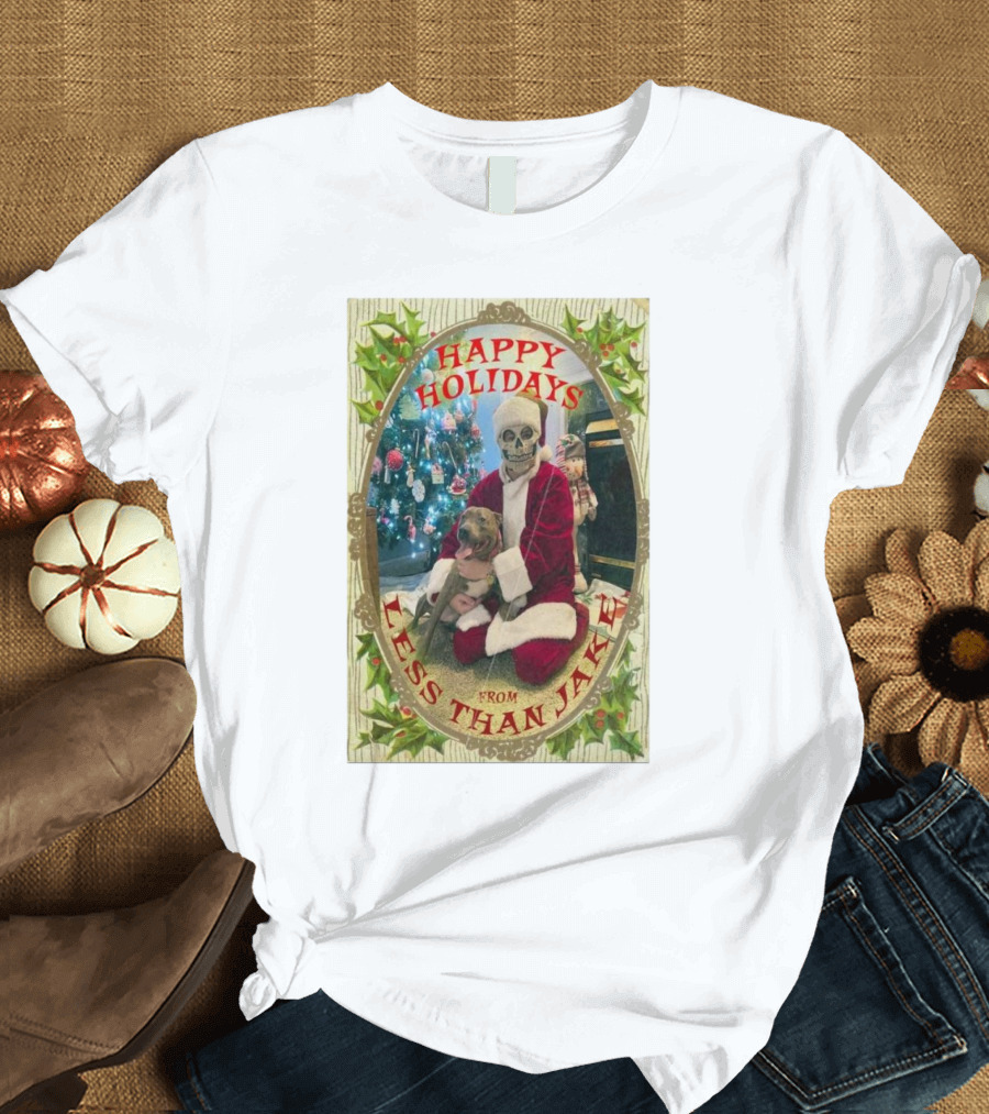 Happy Holidays From Less Than Jake Santa Skeleton Christmas Tree T-Shirt