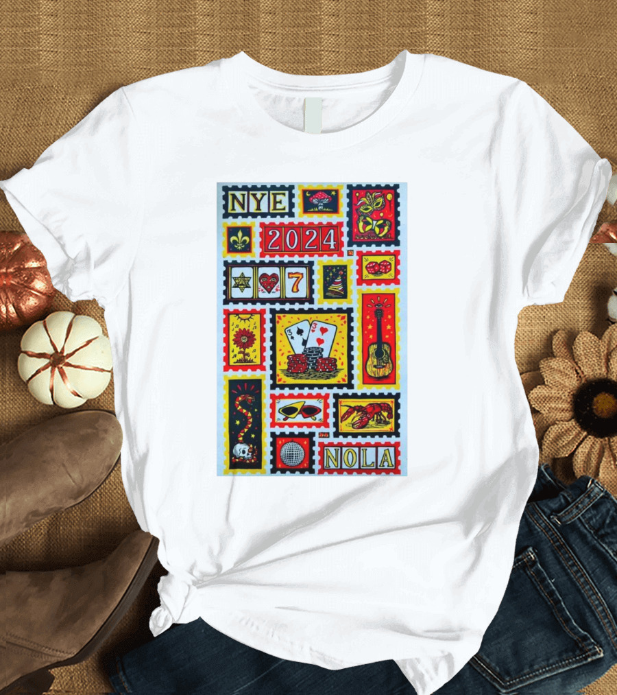 NYE 2024 NOLA Guitar Cards Dice Symbols T-Shirt