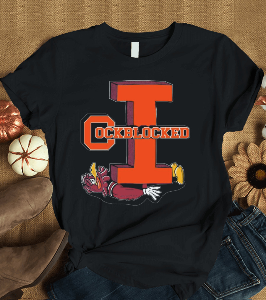 Cockblocked I Gamecock Under Illinois Block T-Shirt