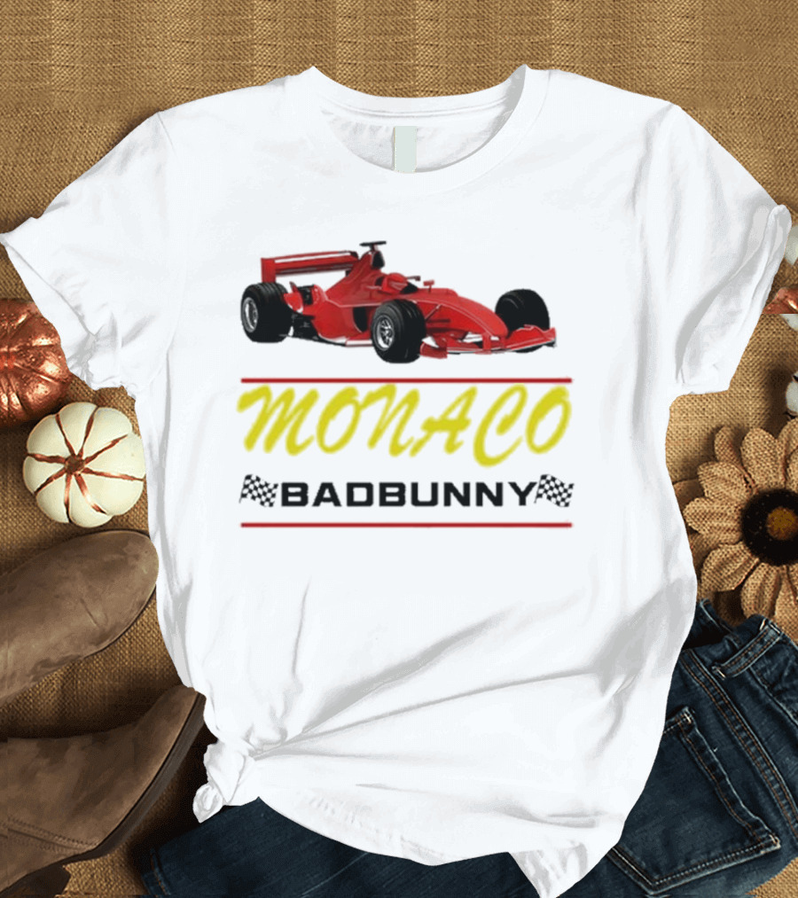Monaco Bad Bunny Most Wanted Tour Race Car Dates T-Shirt