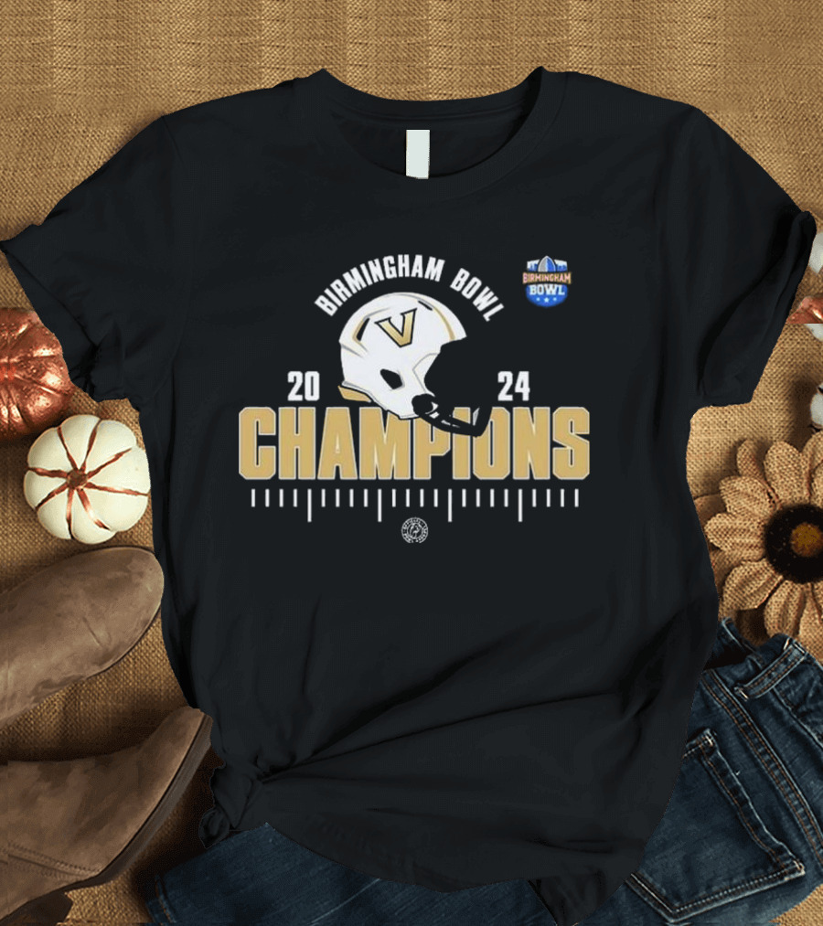 Birmingham Bowl 2024 Champions Vanderbilt Commodores Football Helmet NCAA Season 2024-2025 T-Shirt