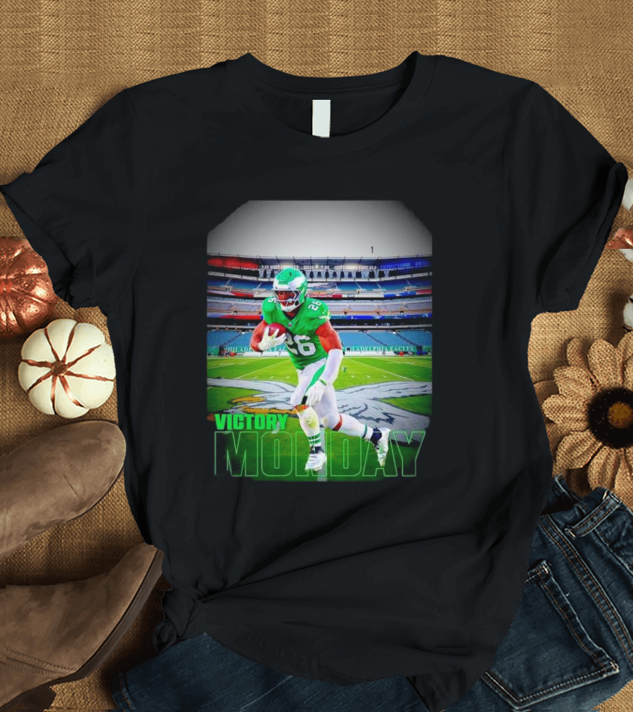 Victory Monday Saquon Barkley Philadelphia Eagles Stadium Football T-Shirt