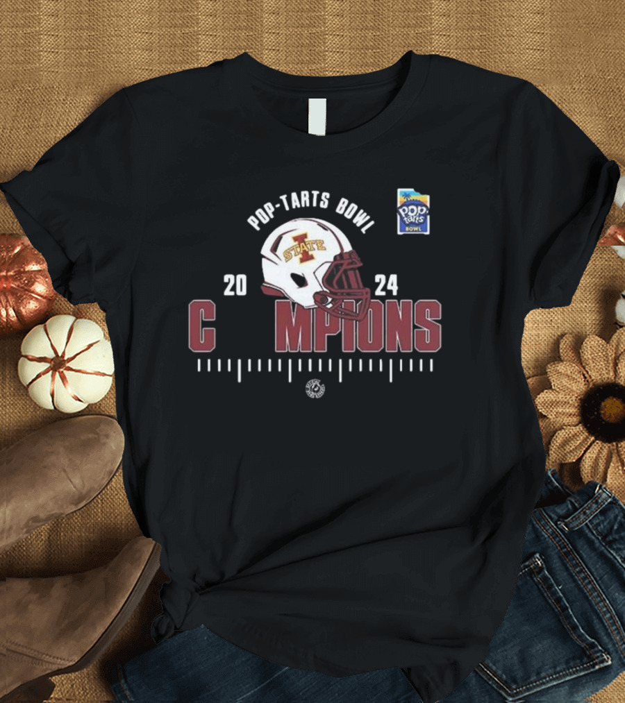 Iowa State Pop-Tarts Bowl 2024 Champions Helmet Football NCAA Cyclones T-Shirt