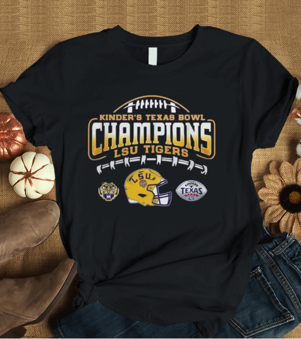 T-Shirt: LSU Tigers Kinder's Texas Bowl Champions 2024 Tigers Helmet Football T-Shirt LSU Tigers Kinder's Texas Bowl Champions 2024 Tigers Helmet Football T-Shirt