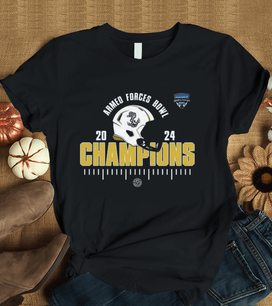Navy Midshipmen 2024 Armed Forces Bowl Champions Football Helmet NCAA Season Classic T-Shirt
