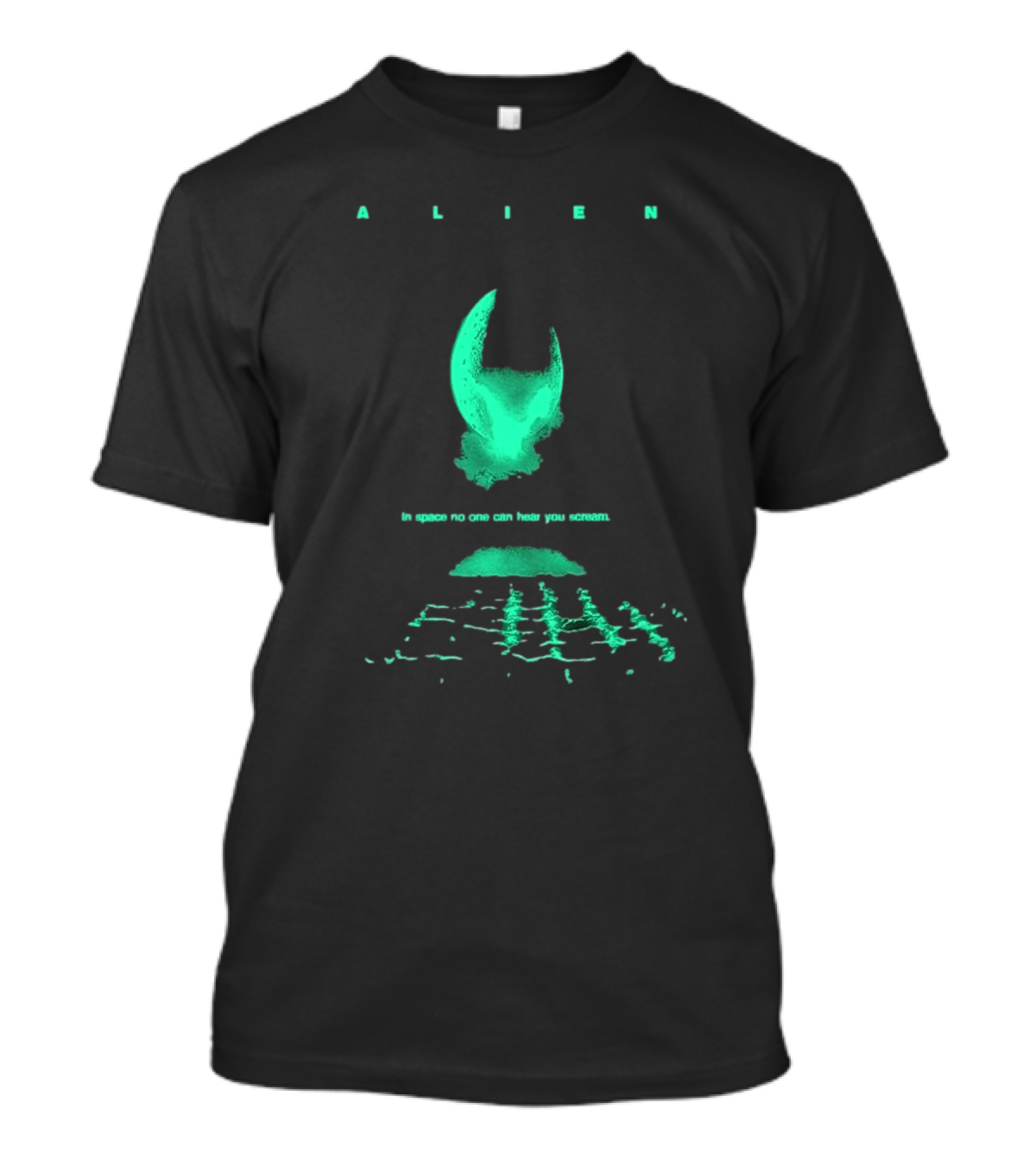 Alien Classic Glow In The Dark In Space No One Can Hear You Scream T-Shirt