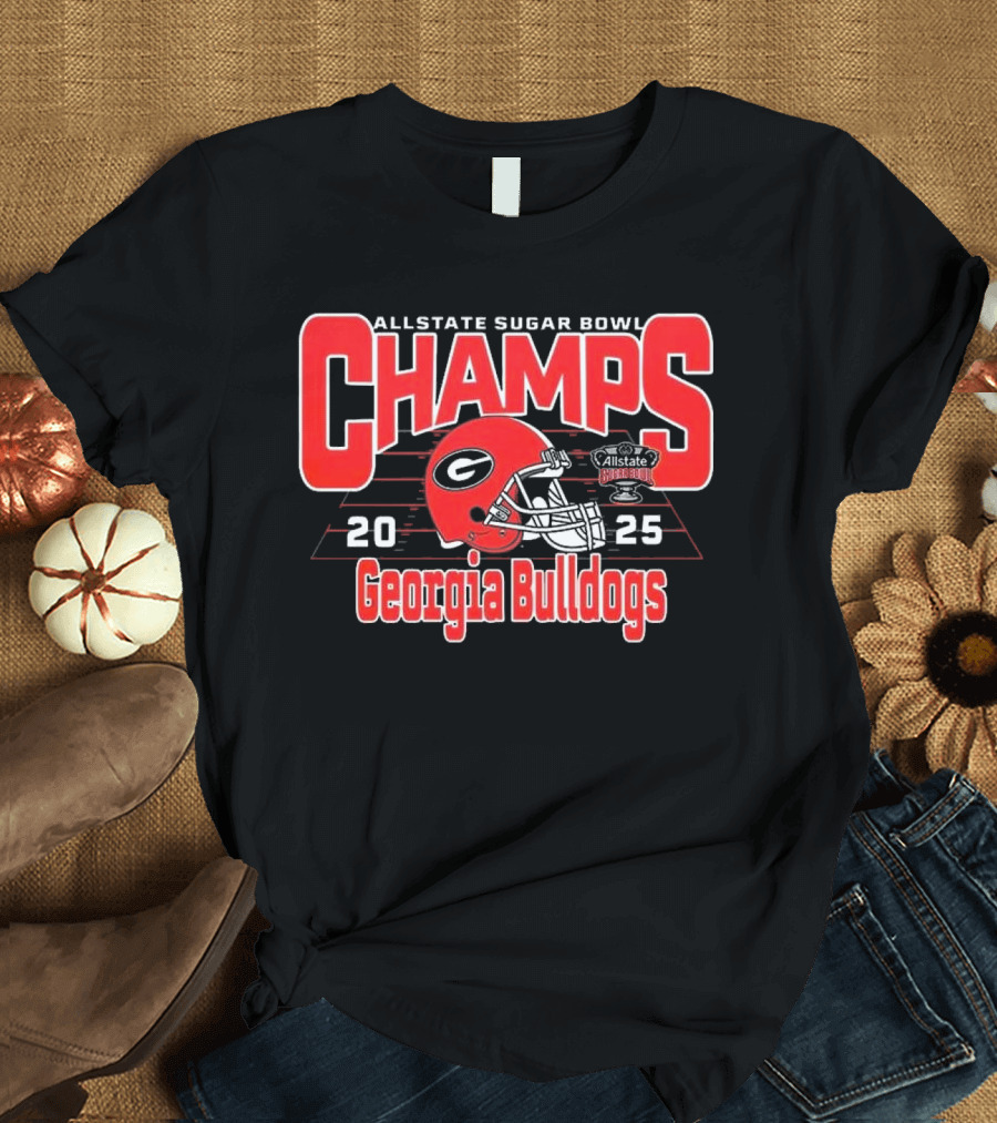 Allstate Sugar Bowl Champs 2025 Georgia Bulldogs T-Shirt