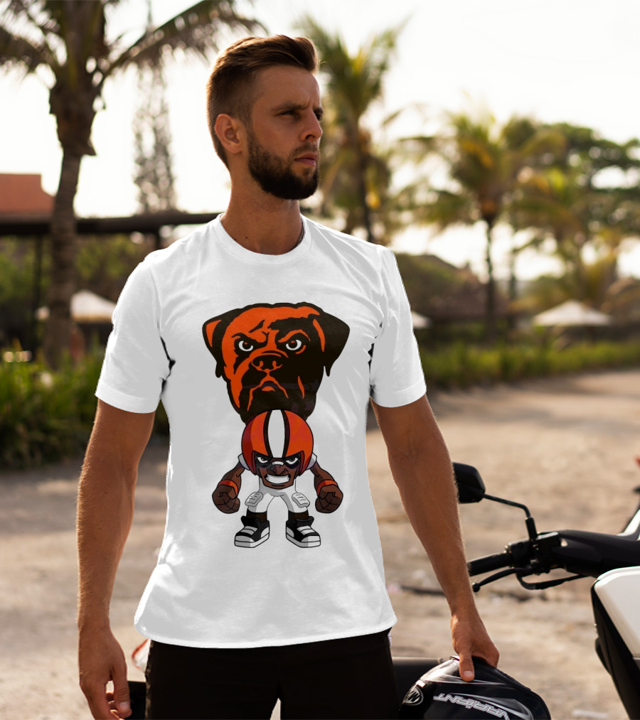 Cleveland Browns NFL Rush Zone Cartoon Character Dog 2025 T-Shirt