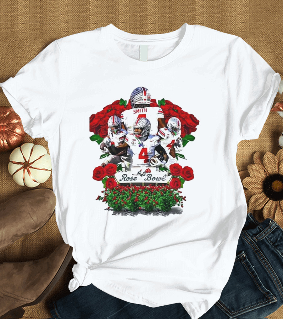 Ohio State Buckeyes Football Rose Bowl Champions 2025 Roses T-Shirt