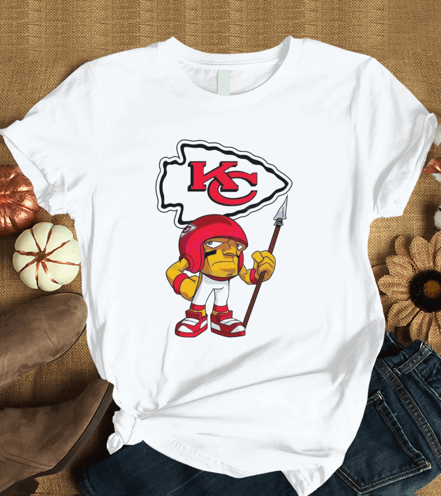 Kansas City Chiefs NFL KC Arrowhead Cartoon Character Rush Zone 2025 T-Shirt