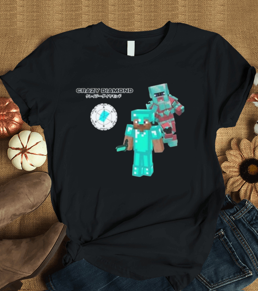 Crazy Diamond Steve JoJo's Bizarre Adventure Minecraft Fusion T-Shirt