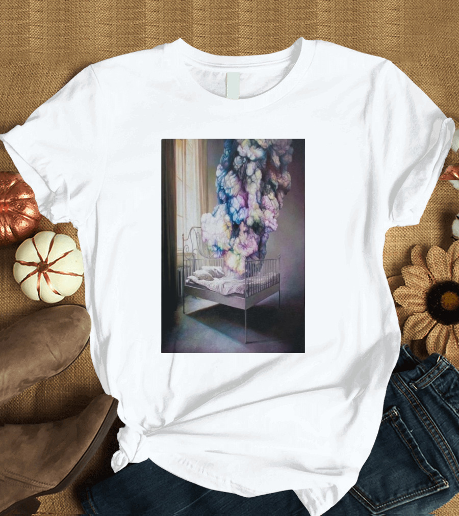 Shang Chengxiang A Start From The Mist Dreamlike Bed with Colorful Smoke Plumes in Sunlit Room T-Shirt