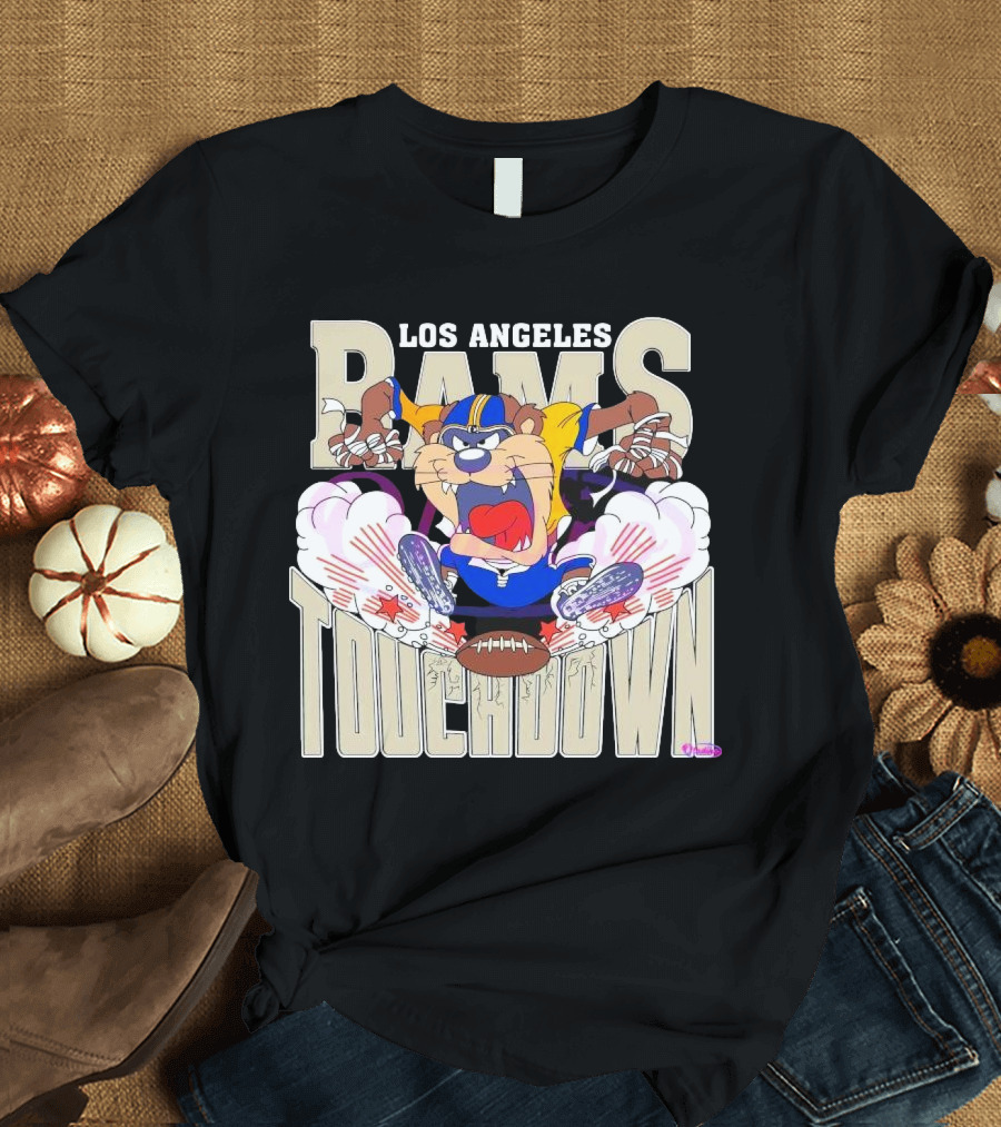 Los Angeles Rams Touchdown Tasmanian Devil NFL 2025 T-Shirt