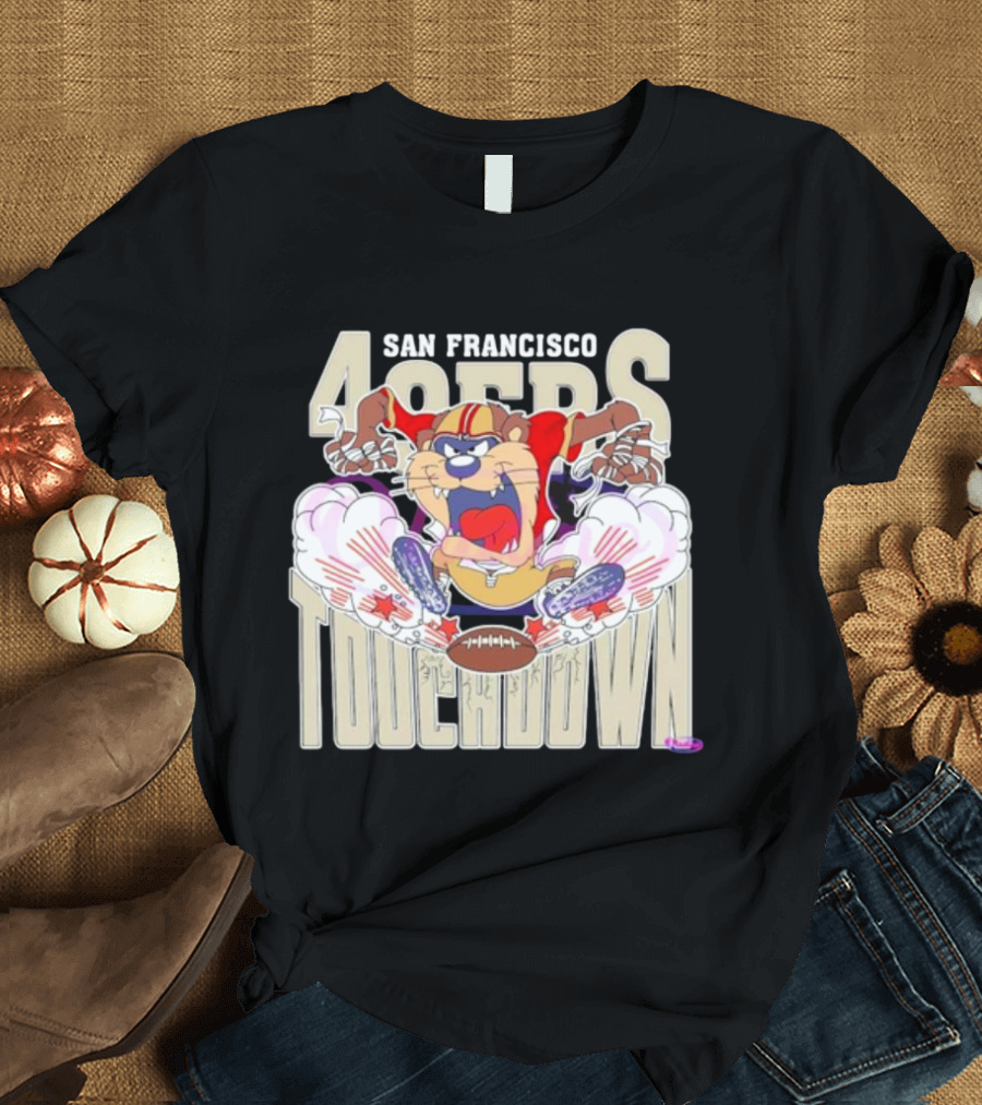 San Francisco 49ers NFL Touchdown Tasmanian Devil 2025 T-Shirt