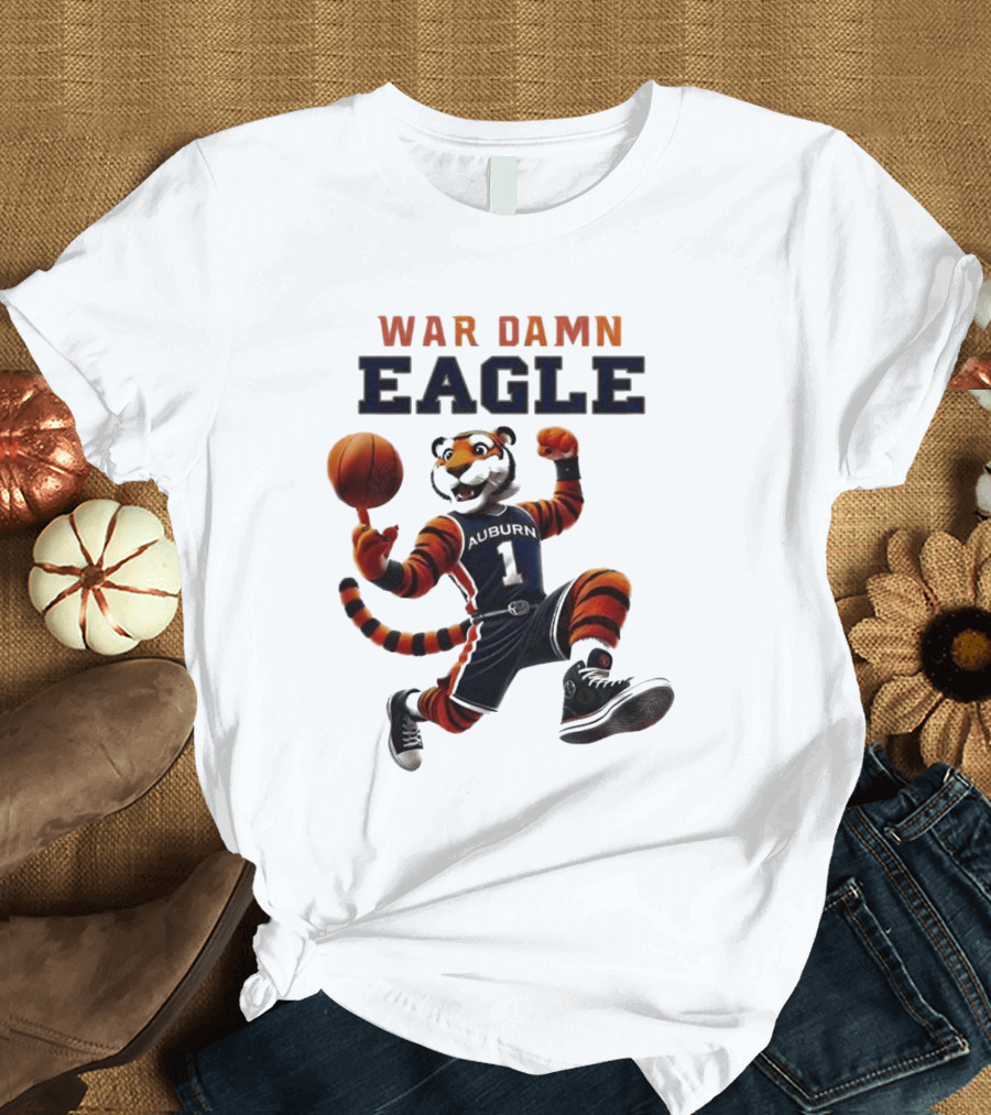 NCAA Auburn Tigers War Damn Eagle 2025 Mascot Basketball Tiger T-Shirt