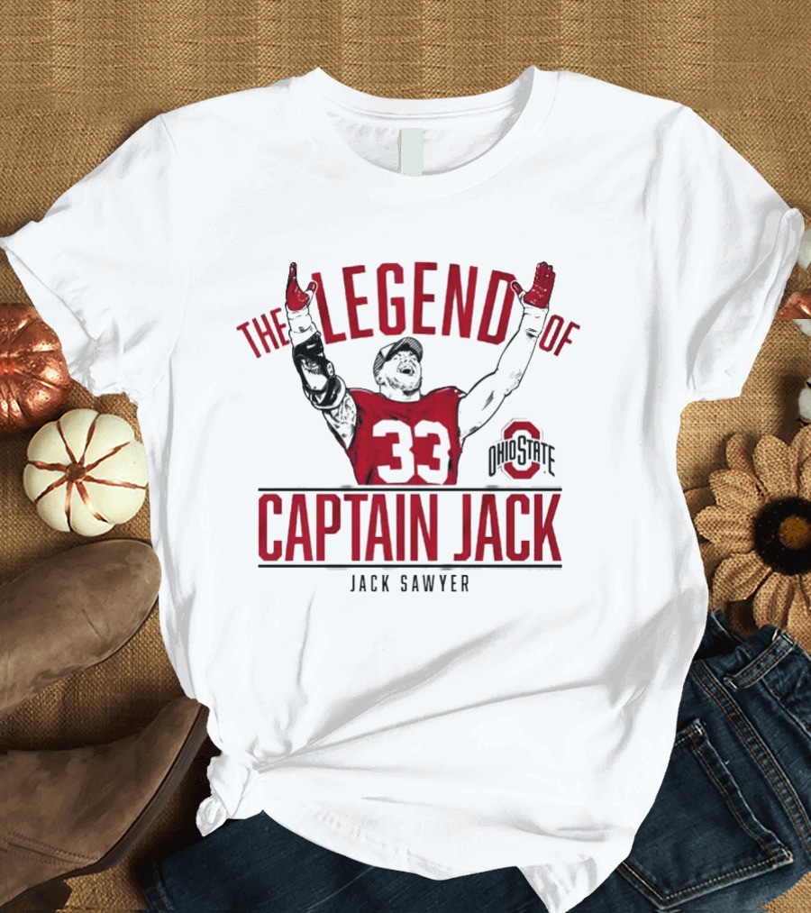 Ohio State Football The Legend of Captain Jack Sawyer 33 Ohio State T-Shirt