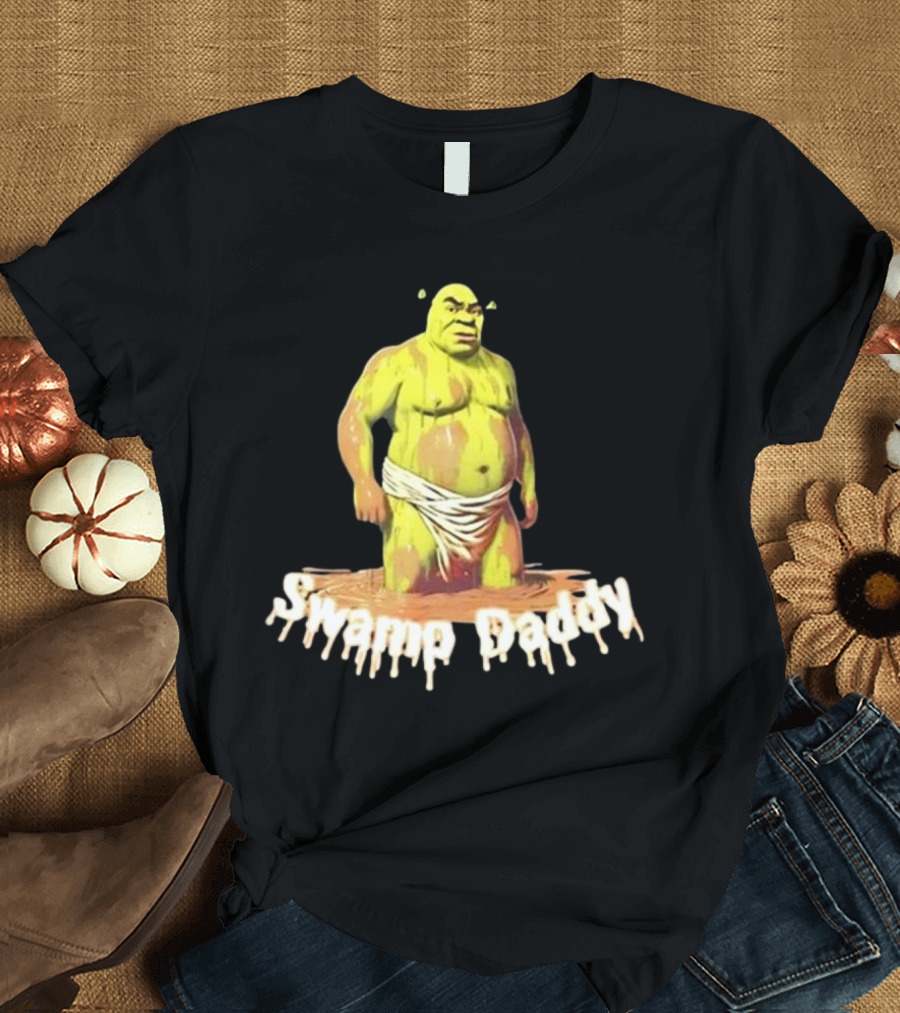 Unethical Threads Swamp Daddy Shrek Dripping Text Image T-Shirt