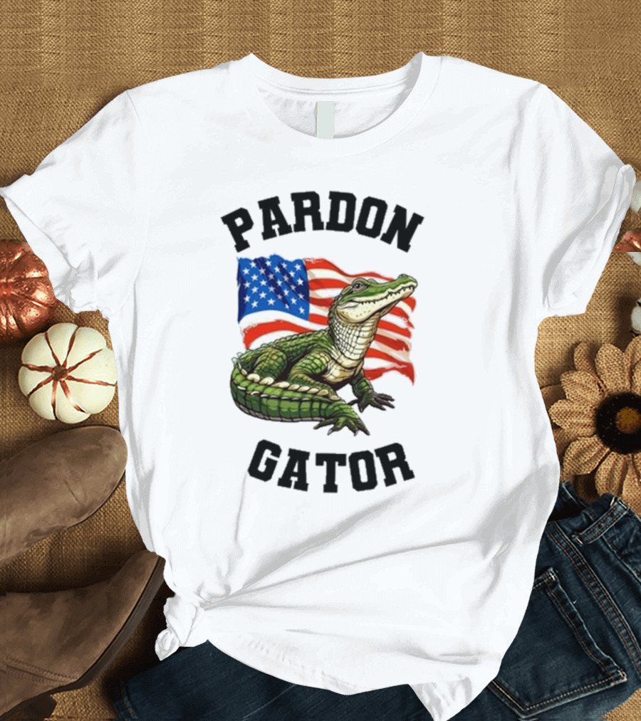Pardon Gator American Flag Constitutional Gator T-Shirt
