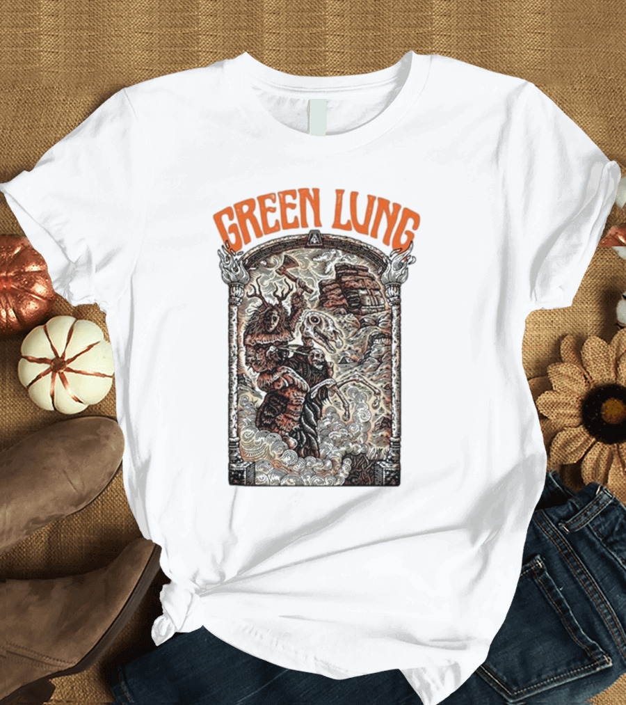 Heathen Neverland Tour 2025 Green Lung Monster Smoke T-Shirt