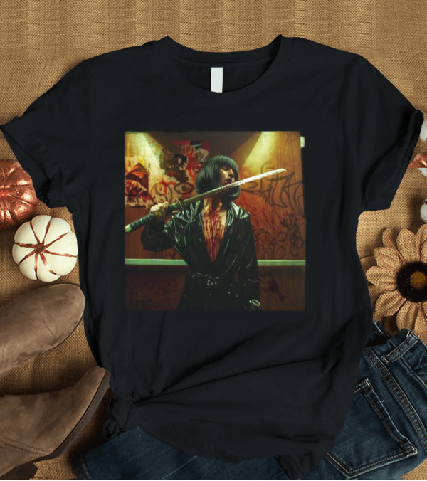 T-Shirt: Bad Omens Concrete Jungle OST 17th January 2025 Samurai Black Leather Blood Graffiti Scene T-Shirt Bad Omens Concrete Jungle OST 17th January 2025 Samurai Black Leather Blood Graffiti Scene T-Shirt