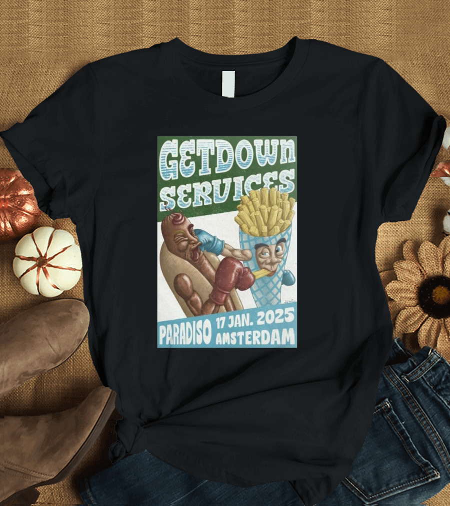 GETDOWN SERVICES AT PARADISO AMSTERDAM 17 JAN 2025 HOT DOG VS FRIES BOXING MATCH T-Shirt