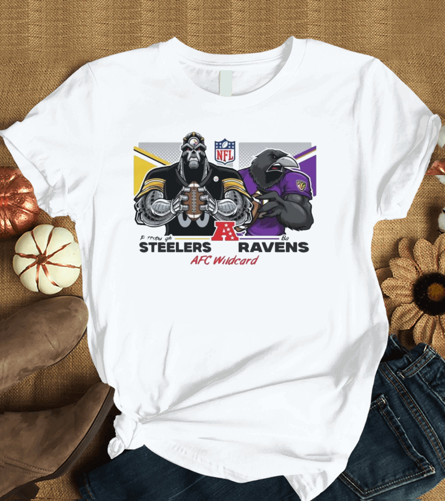 NFL Steelers Ravens AFC Wildcard Battle Showdown T-Shirt