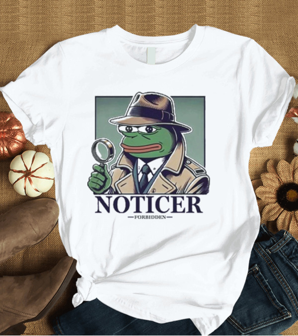 T-Shirt: Noticer Forbidden Clothes Pepe Detective Magnifying Glass T-Shirt Noticer Forbidden Clothes Pepe Detective Magnifying Glass T-Shirt